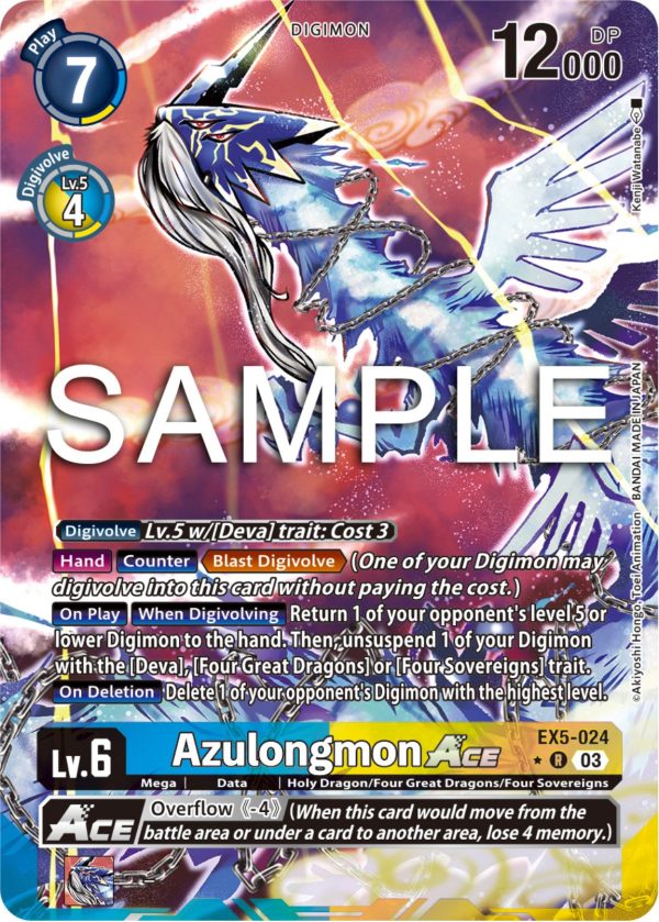 Azulongmon Ace [EX5-024] (Alternate Art) [Animal Colosseum] Fashion