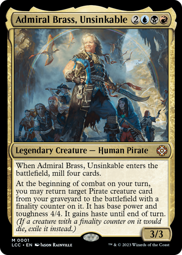 Admiral Brass, Unsinkable (Display Commander) [The Lost Caverns of Ixalan Commander] For Sale