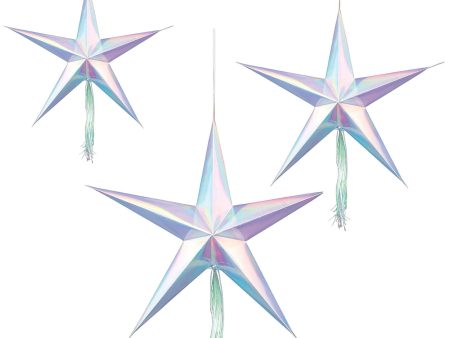 Shimmering Party Hanging 3D Stars 3pcs Online Hot Sale