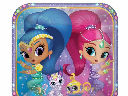 Shimmer and Shine Paper Square Plate 9in 8pcs Hot on Sale