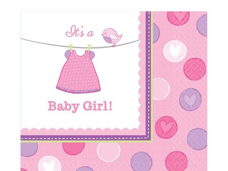 Baby Shower With Love Girl Lunch Tissues 16pcs Sale