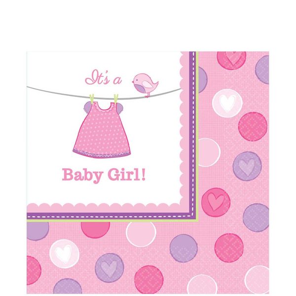 Baby Shower With Love Girl Lunch Tissues 16pcs Sale