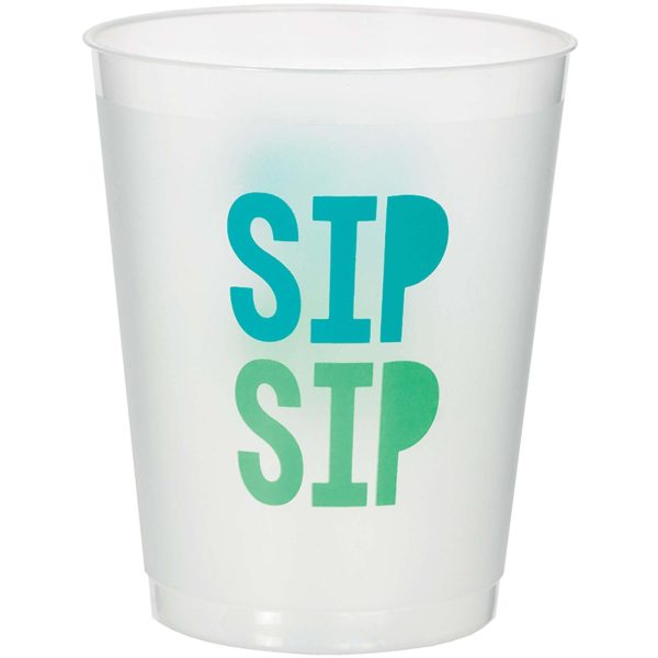 Shimmering Party Frosted Plastic Cups 14oz, 8pcs Hot on Sale