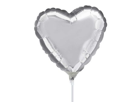 Metallic Silver Heart Mini Shape Foil Balloon 9in Online Hot Sale