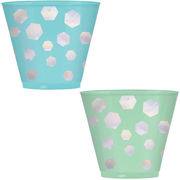 Shimmering Party Iridescent Plastic Tumblers 30pcs Supply