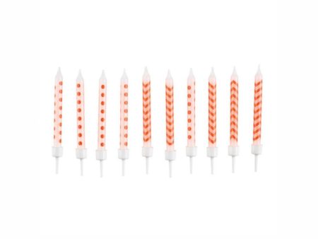 Dots & Chevron Orange Peel Candles 2.5in, 10pcs Online Hot Sale