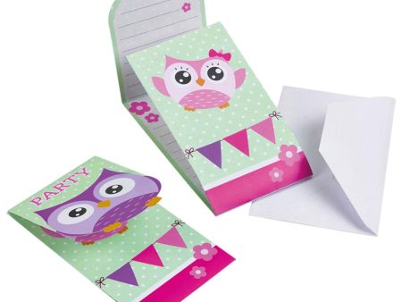 Owls Invitation Cards & Envelopes 8pcs Fashion