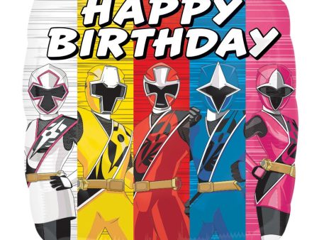 Power Ranger Ninja Steel Birthday Square Balloon 18in Cheap