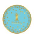 1st Birthday Boy - Gold Metallic Paper Plates 9in, 8pcs on Sale