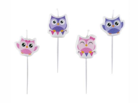 Owls Mini Figure Candles 4pcs For Cheap