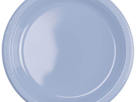 Pastel Blue Plastic Plates 10.25in, 20pcs For Discount