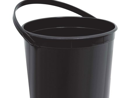 Jet Black Plastic Bucket With Handle 4.50in x 6.25in For Cheap