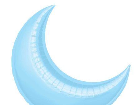 Pastel Blue Crescent Super Shape Balloon 26in For Discount