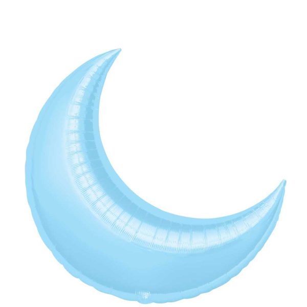 Pastel Blue Crescent Super Shape Balloon 26in For Discount